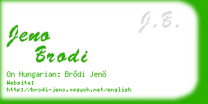 jeno brodi business card