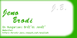 jeno brodi business card